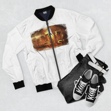 Load image into Gallery viewer, GOD 1st Unisex “Black 🐾 Business School” Bomber Jacket (Og) White