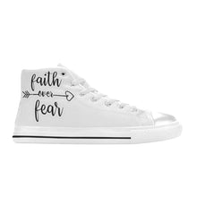 Load image into Gallery viewer, GOD 1st "FaithOverFear" Women's Classic High Top Canvas Shoes