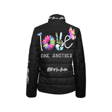 Load image into Gallery viewer, GOD1st "Love One Another" Women's Stand Collar Padded Jacket