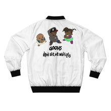 Load image into Gallery viewer, GOD 1st Unisex “Goons” Bomber Jacket (Og) White
