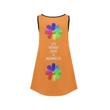Load image into Gallery viewer, GOD 1st "Life without Jesus" (Orange) Girls' Sleeveless Dress