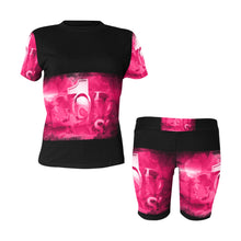 Load image into Gallery viewer, GOD 1st Women's Short Yoga Set (Pink&Black) (Sets 03)