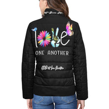 Load image into Gallery viewer, GOD1st "Love One Another" Women's Stand Collar Padded Jacket