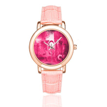 Load image into Gallery viewer, GOD1st (Pink)Women's Rose Gold Leather Strap Watch(Model 201)