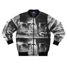 Load image into Gallery viewer, GOD 1st Unisex Bomber Jacket (B&W)