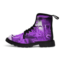 Load image into Gallery viewer, GOD 1st “Boots on da Ground” Canvas Boots (Purple) Men