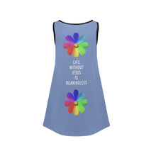 Load image into Gallery viewer, GOD 1st "Life without Jesus" (Blue) Girls' Sleeveless Dress