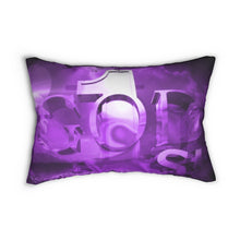 Load image into Gallery viewer, GOD 1st Spun Lumbar Pillow (Purple)