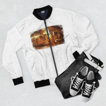 Load image into Gallery viewer, GOD 1st Unisex “Seek GOD First” Bomber Jacket (Og) White