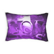Load image into Gallery viewer, GOD 1st Spun Lumbar Pillow (Purple)
