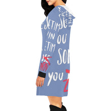 Load image into Gallery viewer, GOD1st "Win,Lose,Learn" (Blue)Hoodie Dress (Model H27)
