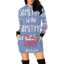 Load image into Gallery viewer, GOD1st "Win,Lose,Learn" (Blue)Hoodie Dress (Model H27)
