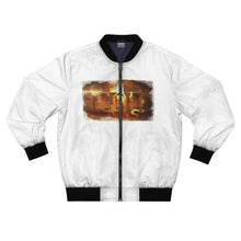Load image into Gallery viewer, GOD 1st Unisex “V-Hive🐝” Bomber Jacket (Og) White
