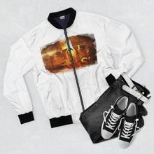 Load image into Gallery viewer, GOD 1st Unisex “Power to the People” Bomber Jacket (Og) White
