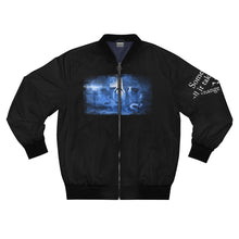 Load image into Gallery viewer, GOD 1st Unisex “B1🐾” Bomber Jacket (Black&amp;Blue)

