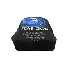 Load image into Gallery viewer, GOD 1st “Fear GOD” School Backpack 🎒(Blue&amp;Black)
