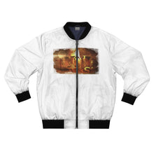 Load image into Gallery viewer, GOD 1st Unisex “Faith Can Move Mountains” Bomber Jacket (Og) White
