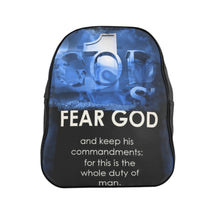 Load image into Gallery viewer, GOD 1st “Fear GOD” School Backpack 🎒(Blue&amp;Black)
