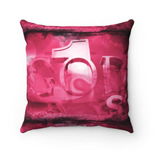 Load image into Gallery viewer, GOD 1st Spun Square Pillow (Pink)
