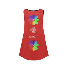 Load image into Gallery viewer, GOD 1st “Life without Jesus" (Red) Girls' Sleeveless Dress (Model D58)
