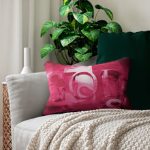 Load image into Gallery viewer, GOD 1st Spun Lumbar Pillow (Pink)
