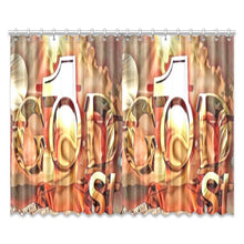 Load image into Gallery viewer, GOD 1st Curtains (Brown) Window Curtain 52"x84"(Two Pieces)
