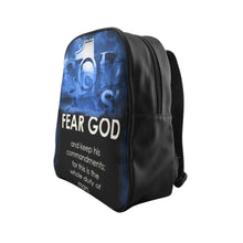 Load image into Gallery viewer, GOD 1st “Fear GOD” School Backpack 🎒(Blue&amp;Black)
