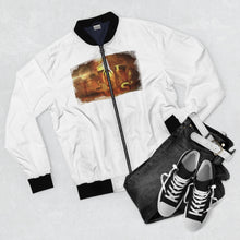 Load image into Gallery viewer, GOD 1st Unisex “Saved by Grace” Bomber Jacket (Og) White
