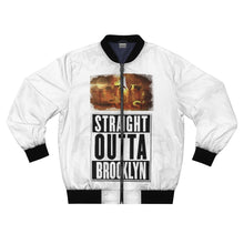 Load image into Gallery viewer, GOD 1st Unisex “SOBrooklyn” Bomber Jacket (W&amp;B) og
