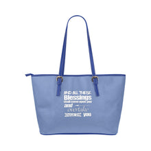 Load image into Gallery viewer, GOD1st-"Blessings Overtake You"_5272 Leather Tote Bag/Large (Model 1651)
