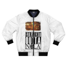 Load image into Gallery viewer, GOD 1st Unisex “SONola ⚜️” Bomber Jacket (W&amp;B) og
