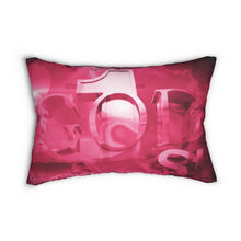 Load image into Gallery viewer, GOD 1st Spun Lumbar Pillow (Pink)
