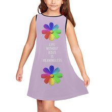 Load image into Gallery viewer, GOD 1st "Life without Jesus" (Purple) Girls' Sleeveless Dress
