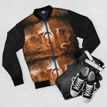 Load image into Gallery viewer, GOD 1st Unisex Bomber Jacket (Rust&amp;Black)

