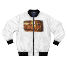 Load image into Gallery viewer, GOD 1st Unisex “Jesus is my Anchor” Bomber Jacket (Og) White
