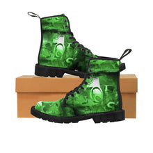 Load image into Gallery viewer, GOD 1st “Boots on da Ground” Canvas Boots (Green) Women’s
