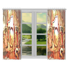 Load image into Gallery viewer, GOD 1st Curtains (Brown) Window Curtain 52"x84"(Two Pieces)
